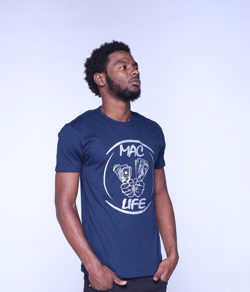 Navy Blue and Silver MacLife T-Shirt